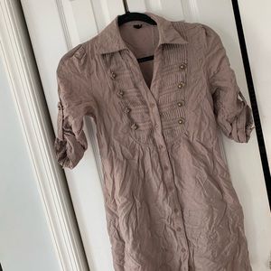 Brown shirt dress